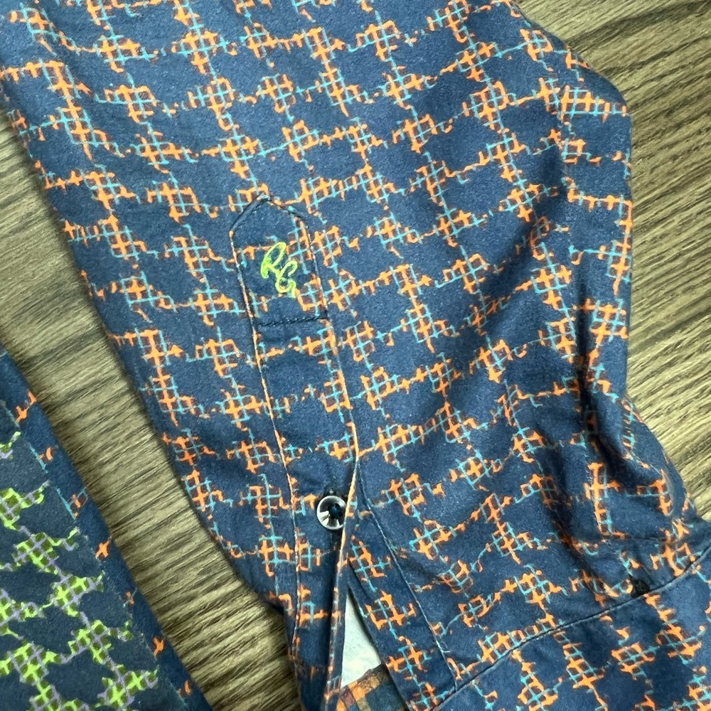 Robert Graham Multi-Colored Check Patchwork Shirt… - image 3